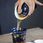 Croquis bleu gaiwan porcelaine glaçure bleue Chine tasse bol soucoupe soupière chinoise en céramique kungfu service à thé bols à thé couvercle