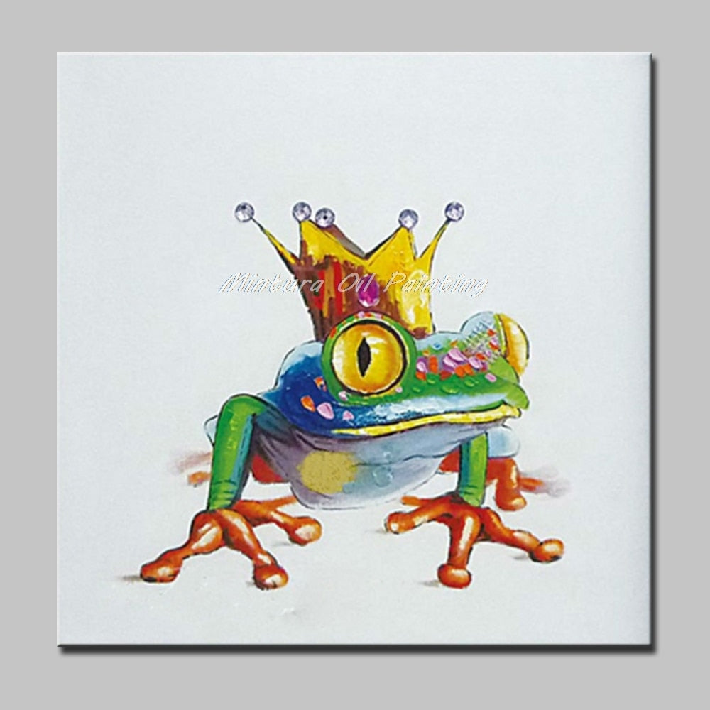 Minta, pintura de aceite de animal moderno de dibujos animados con pintados a mano sobre lienzo, cerditos con gafas arte de pared para la sala de estar decoración del hogar
