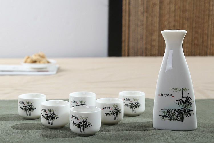 Ensemble de tasses à saké japonais en céramique, 7 pièces, Flagon de cuisine domestique, tasse à liqueur, verres à boissons, flacons de hanche, saké, vin blanc, cadeaux