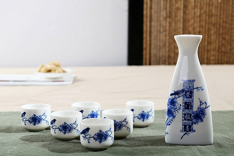 Ensemble de tasses à saké japonais en céramique, 7 pièces, Flagon de cuisine domestique, tasse à liqueur, verres à boissons, flacons de hanche, saké, vin blanc, cadeaux