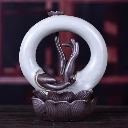 Kadidlo držák buddha ruční kouřový zpětný tok ornament buddhismus bergamot kadidlo hořák keramický kouřový vodopád Censer Cones Dekor