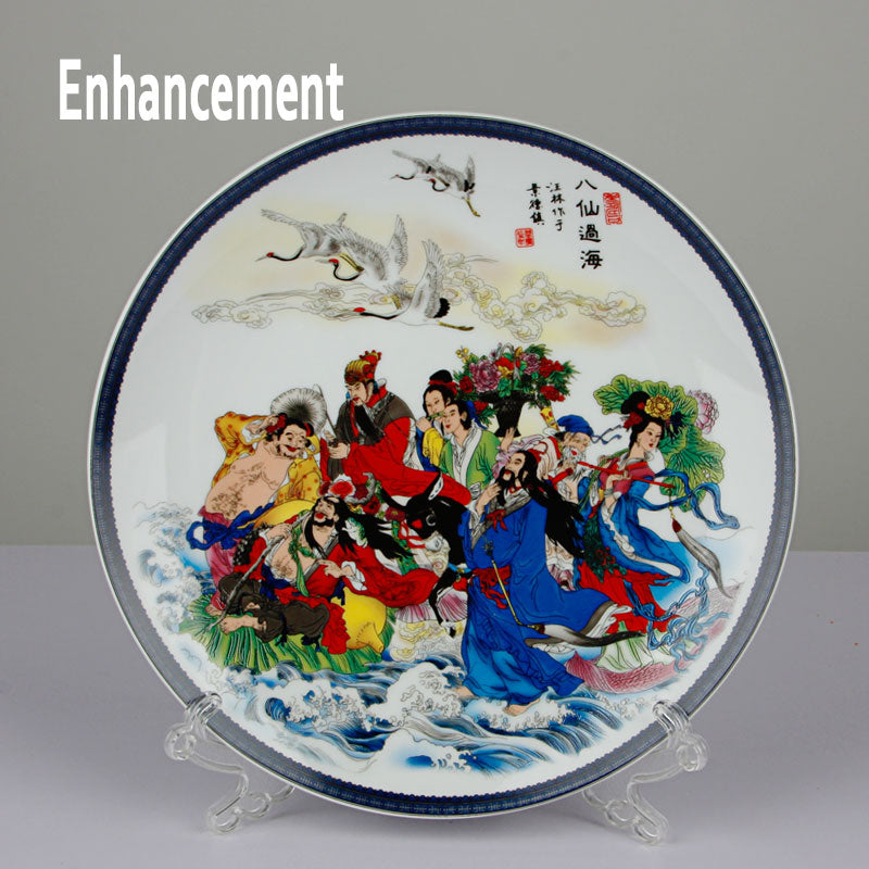 Uusi kiinalainen tyyli onnekas keraaminen koristeinen lautasen kiinalainen sisustusruoan levy posliinilevy -sarja häälahja