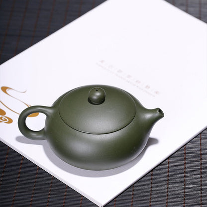 Yeşil kil düz shih bilyalı delik yixing moral kil çaydanlık Çin kongfu çay kapları 180ml