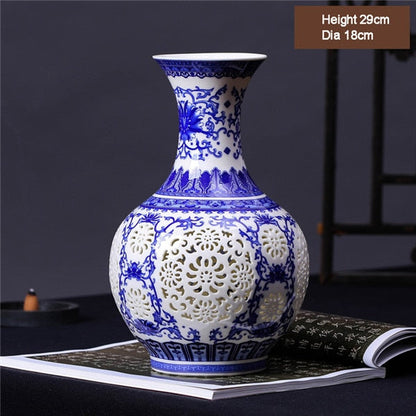 NUEVA LLEA A LLEGA Jingdezhen Jarrón de cerámica Cerámica Blue y Blanca Flor de porcelana para decoración del hogar