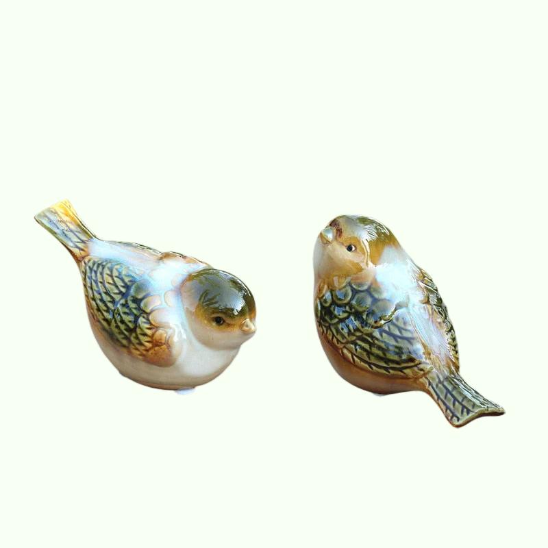 Délicat amoureux de la porcelaine oiseau Miniature décoratif en céramique Birdie article Figurine ornement de bureau artisanat présent accessoires 