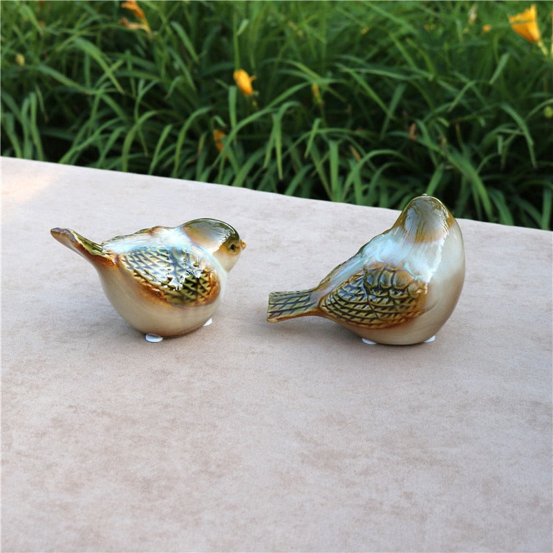 Деликатные фарфоровые любители птицы миниатюрные декоративные керамические предметы птицы статуэтки настольный орнамент