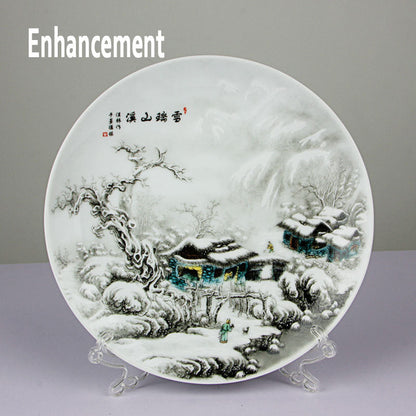 Neue Chinesische Stil Glück Keramik Zier Platte Chinesische Dekoration Teller Teller Porzellan Platte Set Hochzeit Geschenk 