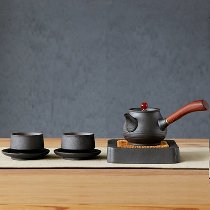 إبريق شاي من السيراميك مصنوع يدويًا ياباني، كوب شاي، طقم شاي ياباني من البورسلين، أدوات للشرب