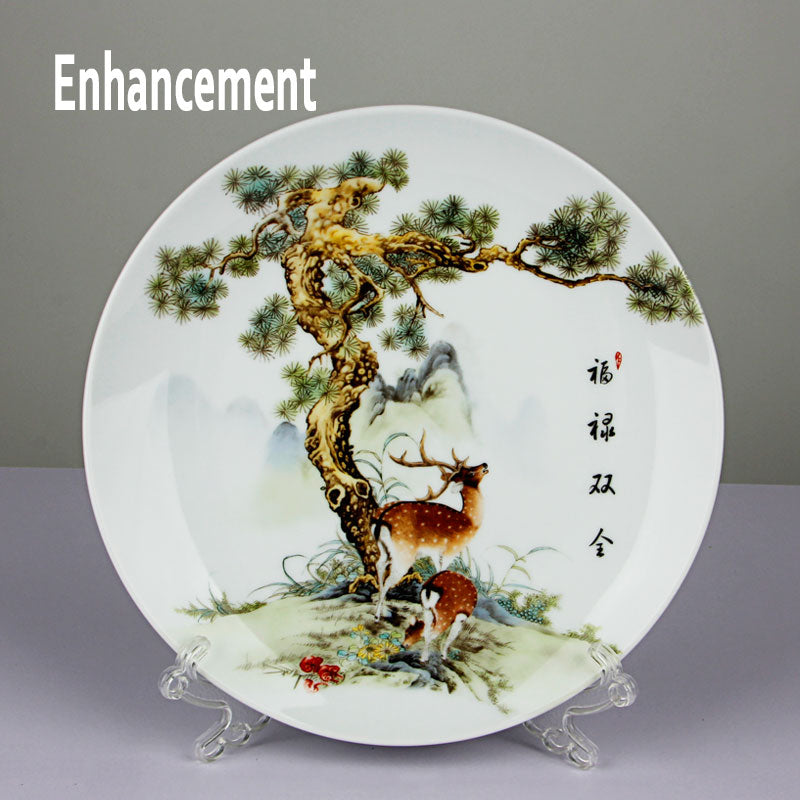 Nuevo estilo chino Lucky Ceramic Plate Ornamental Decoración Decoración China Plato Plato de porcelana Juego de bodas Regalo de boda
