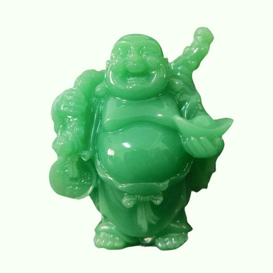 Uang tiongkok yang bercahaya tertawa patung Buddha patung buatan jade batu dekorasi rumah maitreya patung patung patung patung