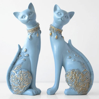 Figurdekorativ harts kattstaty för heminredningar europeiska kreativa bröllopsgåva djur figurer heminredning skulptur