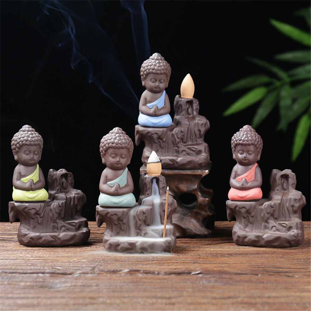 Røg vandfald røgelse brænder Buddha