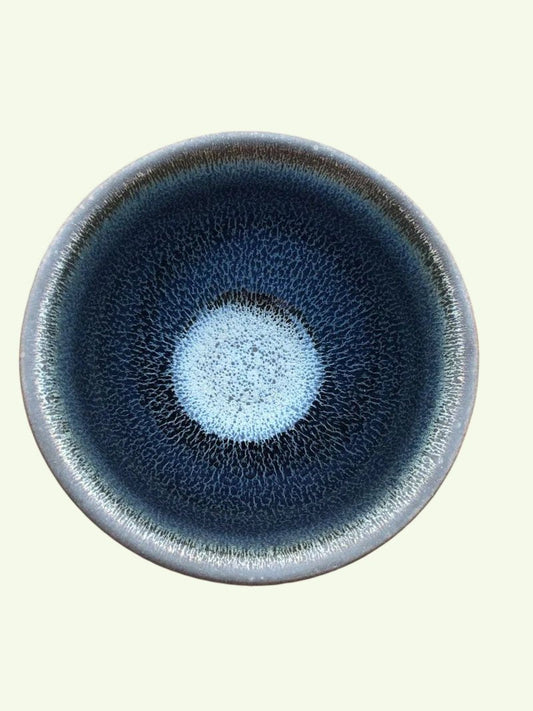 Jianzhan Tenmoku Tianmu Tea Cup Bowl  Blue Indigo Dragon Scales Pattern 100ml/3.4oz Collection Ceremony Handmade Glorious Change