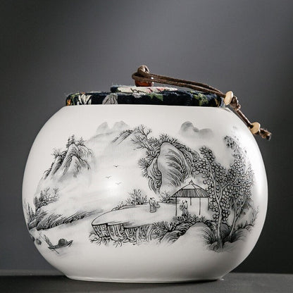 Caddy ceramico cinese Caddy grande capacità di vasca sigillata per vasca per viaggi portatili per tè contenitori per tè contenitori caffè Fammella barattolo