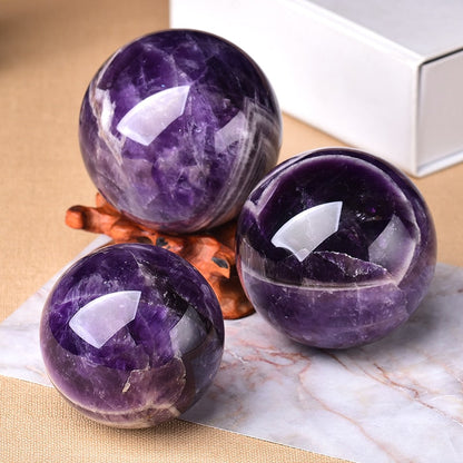 1PC Natural Dream Ametyst Ball Leštěná glóbus Masážní míč reiki léčivý kámen domácí dekorace Vynikající dárky Suvenýry Dárek