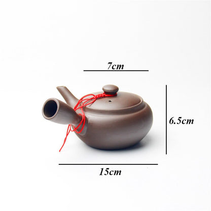 Estilo japonês de argila roxa de barro artesanal de chá chinês conjunto de chá criativo kung fu chaltela alça lateral de cerâmica filtro bule bule