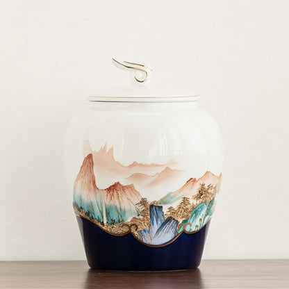 Ręcznie malowana uszczelniona ceramika pojemnik na herbatę domowe suszone owoce przekąski zbiornik do przechowywania podróżne pudełka na herbatę pojemniki Oolong Tieguanyin