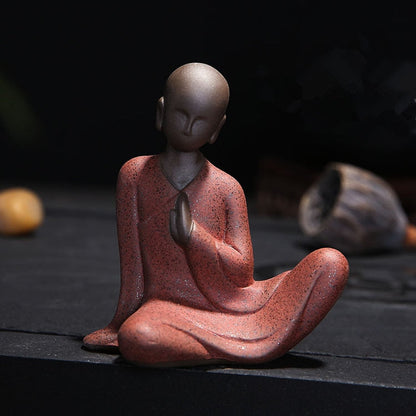 تماثيل بوذا الصغيرة Tathagata الهند اليوغا ماندالا المنحوتات حفل شاي سيراميك الحلي هدية ديكور المنزل تمثال الراهب