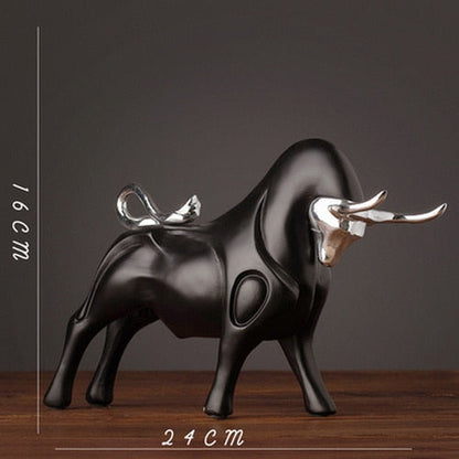 Современные фигурки красные и черные бычья скульптурная смола моделирование Статуя животных гостиная