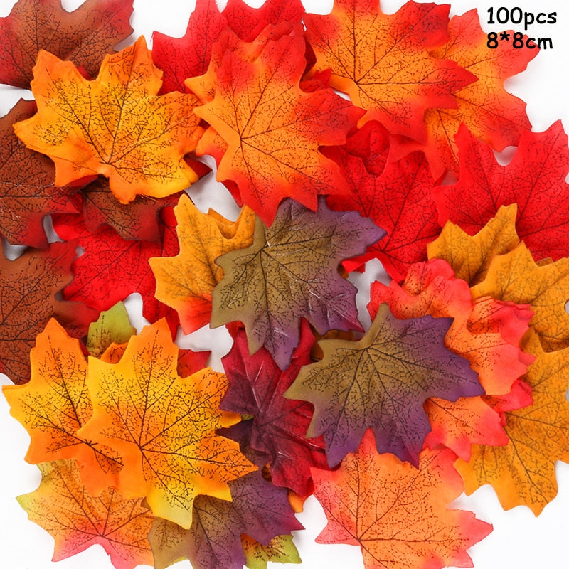 Искусственные кленовые листья мини -тыква сосны Желушки День благодарения на Хэллоуин