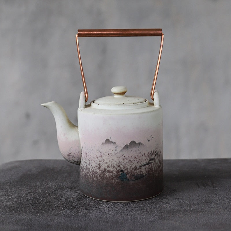 Tea ceramica di grande capacità Mountain Kettle Chinese Tea Pot 400ml