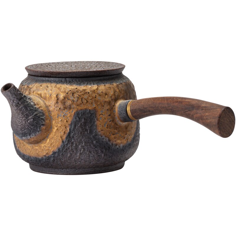 Kyusu – théière chinoise vintage en céramique Bronze, verres à boissons 230ml