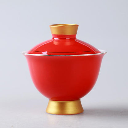 Kiinalaiset perinteet Gaiwan Ceramics Tea Set Kungfu Tea Cups Posliini Tea Bowl Tureen Track Kettle Drinkware -työkalut 180ml