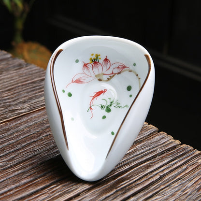 1 piece lukisan tangan pemegang teh sendokkan aksesori cadangan keramik bisnis peralatan makan porselen berkualitas tinggi