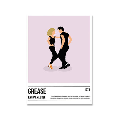 Grease Affisch Canvas Prints Dirty Dancing Movie Målning Vintage Pulp Fiction Film Bild Pojkvän Julkåpa Heminredning