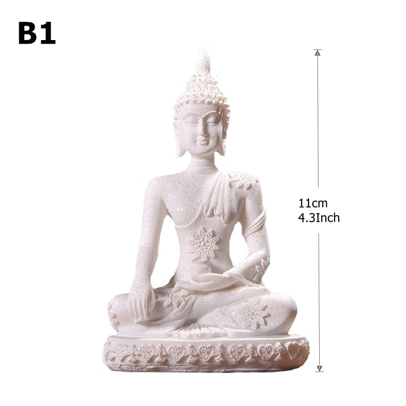 28スタイルミニチュアブッダ像自然砂岩Fengsthuiタイ仏彫刻ヒンドゥー教徒の家庭装飾飾り15