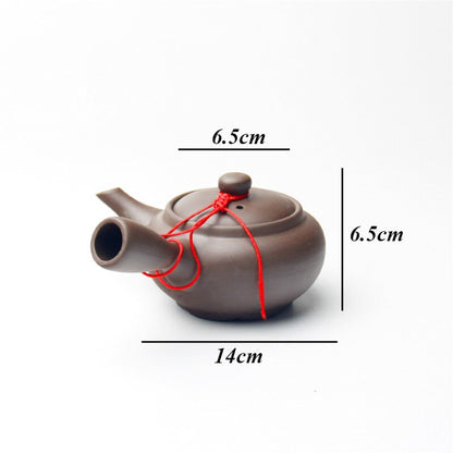 النمط الياباني الأرجواني الطين اليدوية براد شاي طقم شاي صيني الإبداعية مكتب الكونغ فو غلاية السيراميك مقبض جانبي تصفية إبريق الشاي