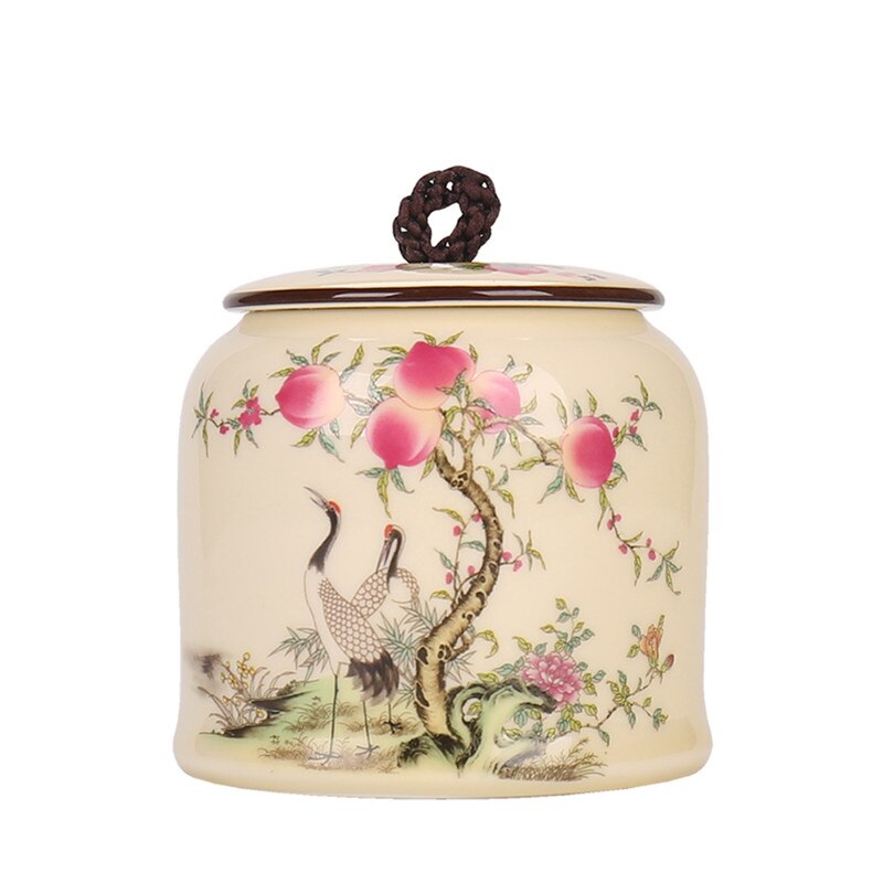 Vintage te caddies kan potteboks krukkebeholdere keramisk forseglet celadon husholdningste gave hjem dekorasjon;