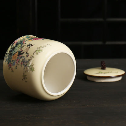 Vintage te caddies kan potteboks krukkebeholdere keramisk forseglet celadon husholdningste gave hjem dekorasjon;