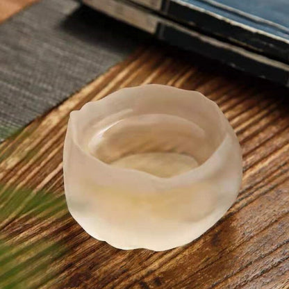 1pc 일본 수제 해머 패턴 티 컵 투명 무광택 쿵푸 티 컵 냉동 코스터 와인 컵 홈 오피스 드링크웨어 45ml