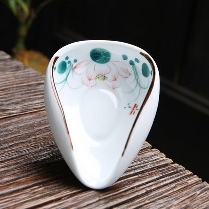 1 Stück handbemalter Teehalter Löffel Keramik Ersatzzubehör Business Hochwertiges Porzellan Geschenkgeschirr 