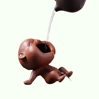 Boutique de decoración para mascotas de té de arena púrpura, puede elevar el agua en aerosol urinario, té creativo hecho a mano para niños para jugar con té para niños
