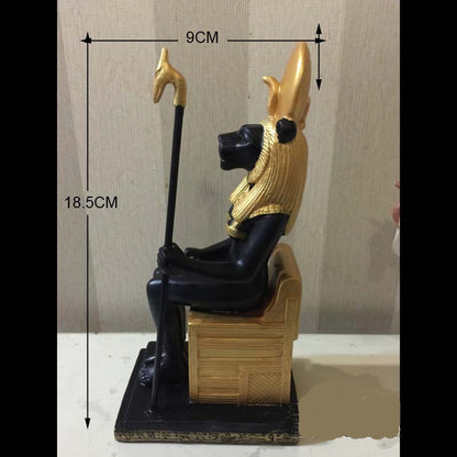 Mesir Anubis Eye Sun Patung Totem God, patung patung patung patung patung Mesir rumah desktop hiasan anjing dewa