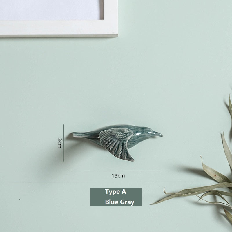 ציפורי קרמיקה תלת מימדיות מעצבות קיר קישוטים לקישוטים ביתיים פשוט