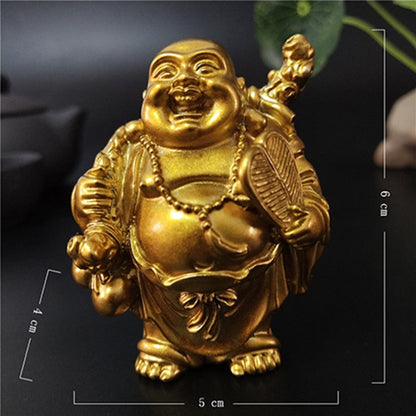 ゴールデン笑い仏像中国風シュイラッキーマネーマトレヤブッダ彫刻彫刻用品ホームガーデンデコレーション彫像