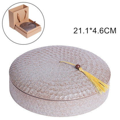 Besar Dipalu Keramik Teh Caddy Pu'er Teh Bangun Teh Pot Perlengkapan Minum Teh Kung Fu Set Teh Tembikar Kasar Paket Teh Kotak Hadiah Penyimpanan