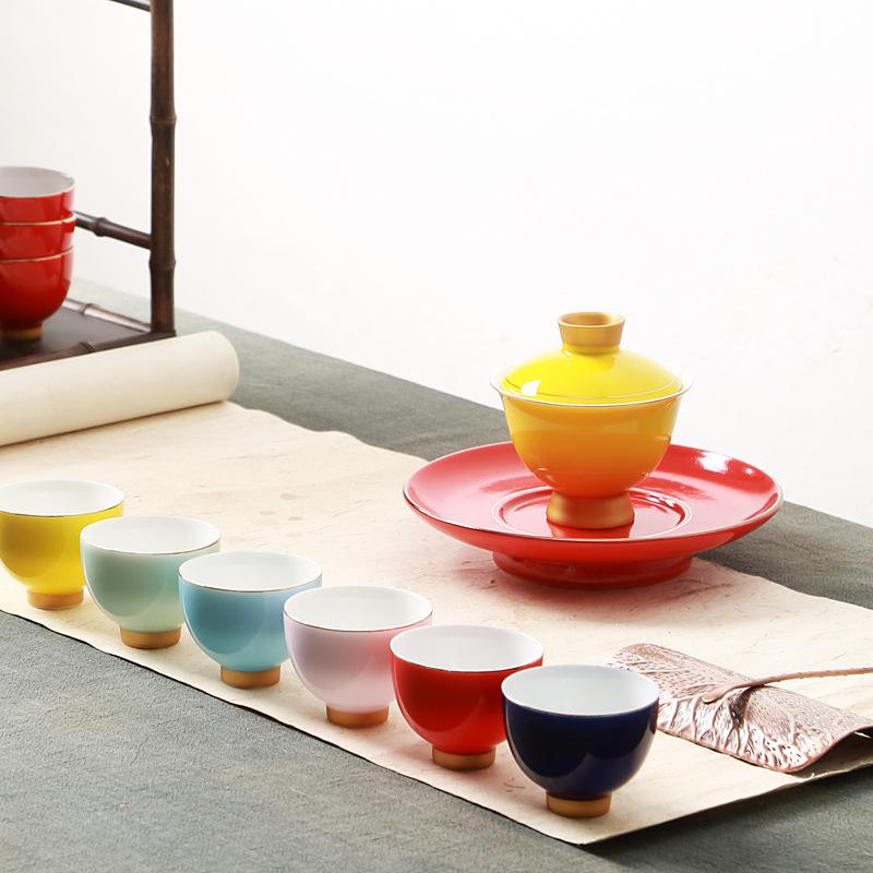 Chinese Traditions Gaiwan Ceramics Tea Set KungFu Tea Cups Porcelain Tea Bowl Tureen for Travel Kettle Drinkware Tools 180ml