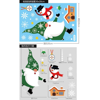 Jul Santa Claus Window Stickers Wall Ornaments Christmas Pendant God jul för heminredning Nyårsklistermärken 2023