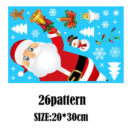 Christmas Santa Claus Window Stickers Wall Ornaments Christmas Pendant Merry Christmas For Home Decor New Year Stickers 2023
