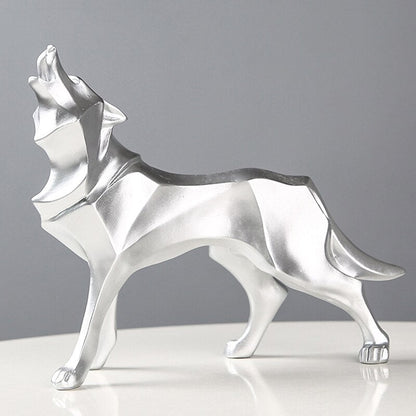 الراتنج مجردة الذئب تمثال الشمال هندسية تماثيل صغيرة على شكل حيوانات الذئب النحت الحرف المنزل مكتب الجرف مكتب الديكور الحلي