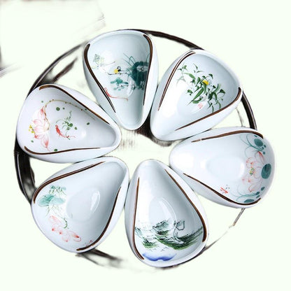1Piece Hand Painted Tea Holder Spoon Ceramic Spare Accessories Perniagaan Hadiah Porselin Berkualiti Tinggi