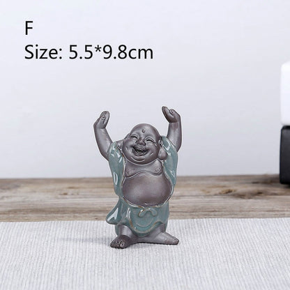 F Bonsai Fairy Garden Ornament Ceramic Figure Ge Yao Zen Maksud Little Monk Micro Landscape Home Hiasan Aksesori Teh Pet Tea