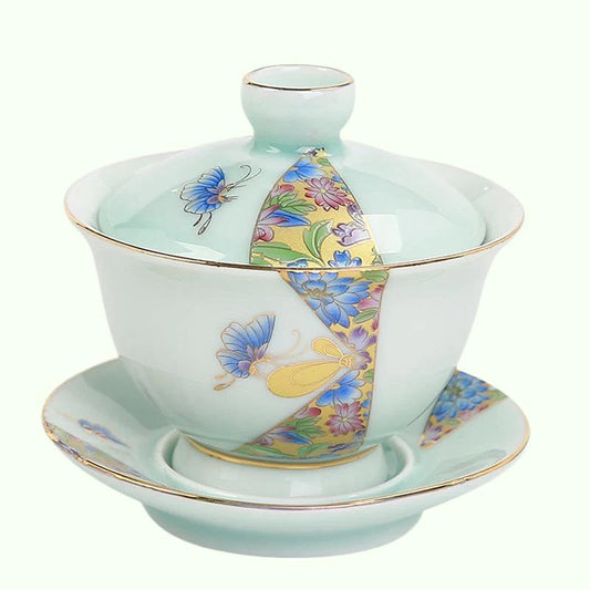 Handbemaltes Gaiwan-Teeset aus Keramik, Kung-Fu-Teetasse, Teeschüssel, Porzellan, Teekanne, Terrine für Reisen, Teegeschirr, Trinkgeschirr, Zubehör