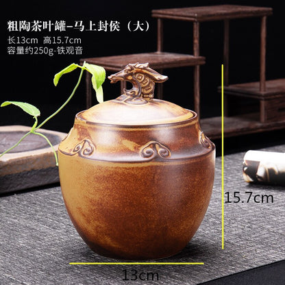 Te Caddy Ceramic Jar Moisture-Proof Sealed Tank Tea Box Candy Jar Storage Tank Tea Container Hem Dekorativa burkar Tea Organizer