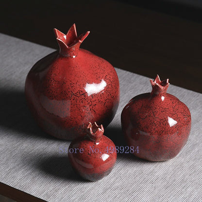 Luovuus keraaminen maljakko punainen granaattiomena kukka -asetelmavarusteet kukka maljakko koristeelliset koristeet moderni kodin sisustus