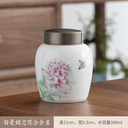 Funeral Cremation Urns for A Small of Pet Ashes and Memorial- Hand-Painted Ceramics Sealed jar - Burial Urns at Home